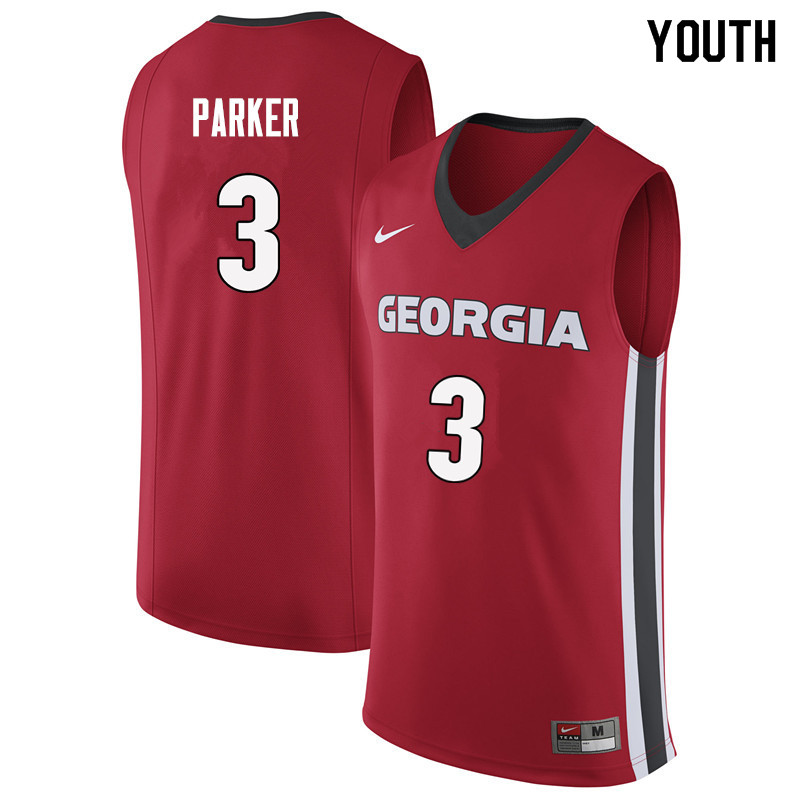 Youth #3 Juwan Parker Georgia Bulldogs College Basketball Jerseys Sale-Red - Click Image to Close